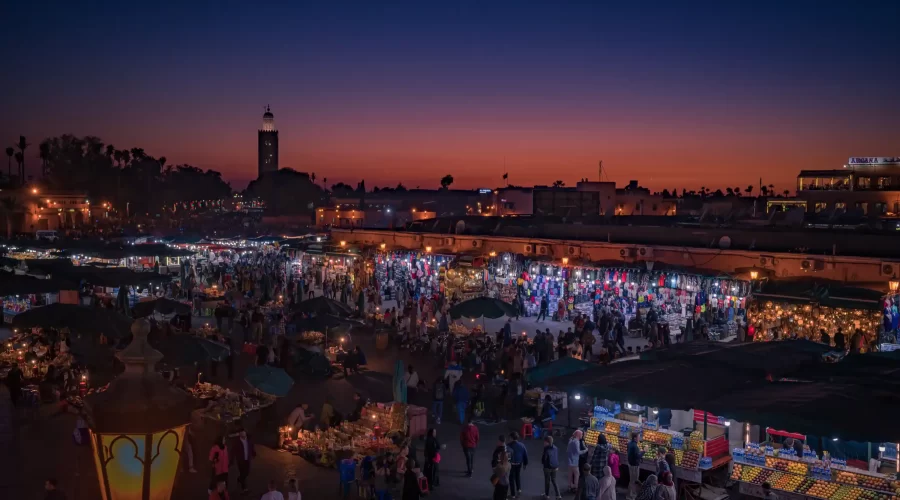 Jamaa El-Fna by Night during Marrakech to chefchaouen tour