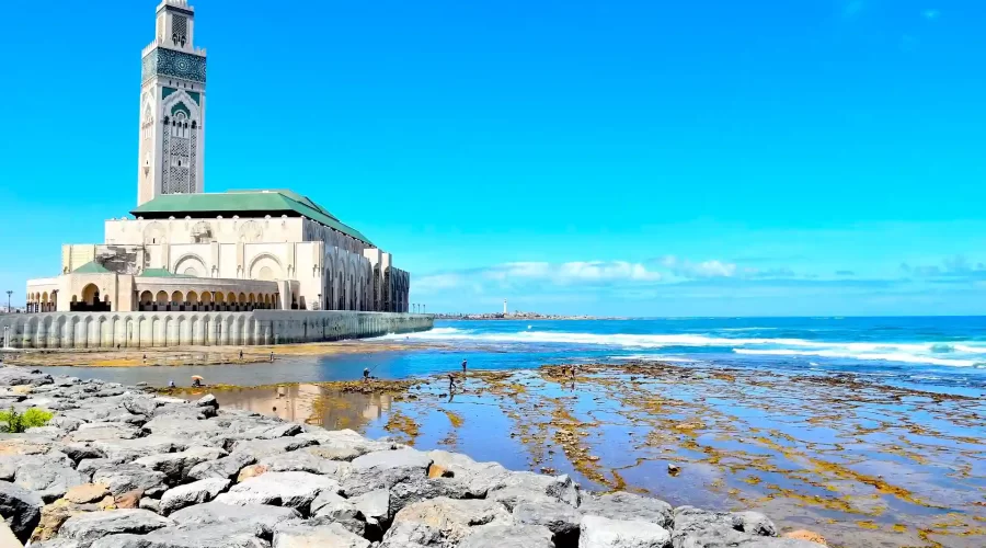 Mosque Hassan 2 by atlantic ocean during atlantic coastline tour