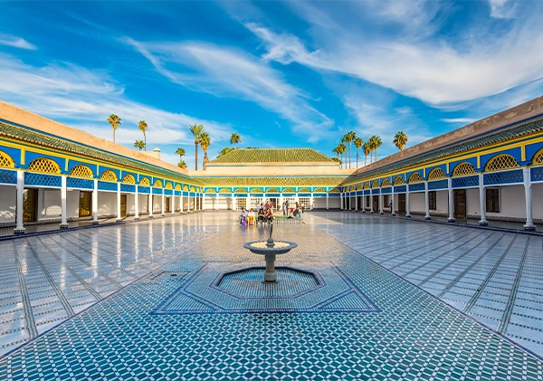 exploring Marrakech at midday in Bahia Palace