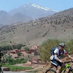 Morocco Cycling Tour through the Atlas Mountains near Berber villages