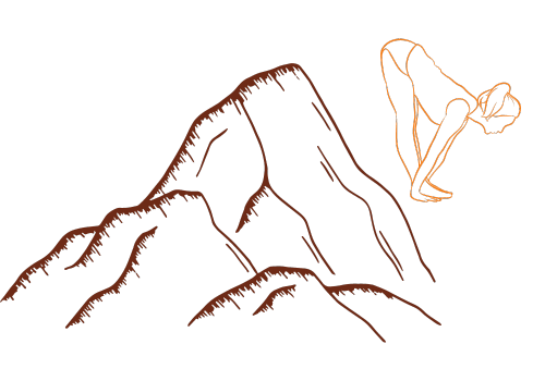 Painted mountains and Yoga pose Retreat