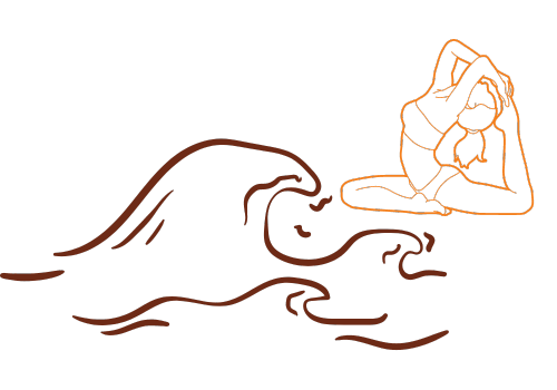 coastal yoga graffic painted