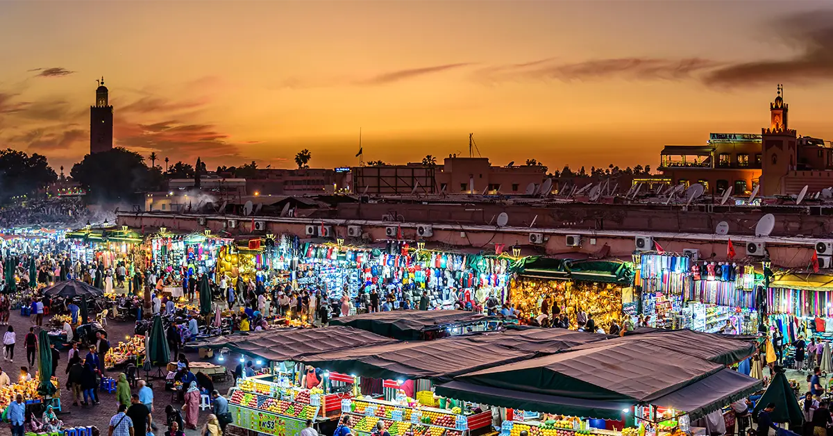 Atardecer en Marrakech visto durante una de nuestras rutas Marrakech