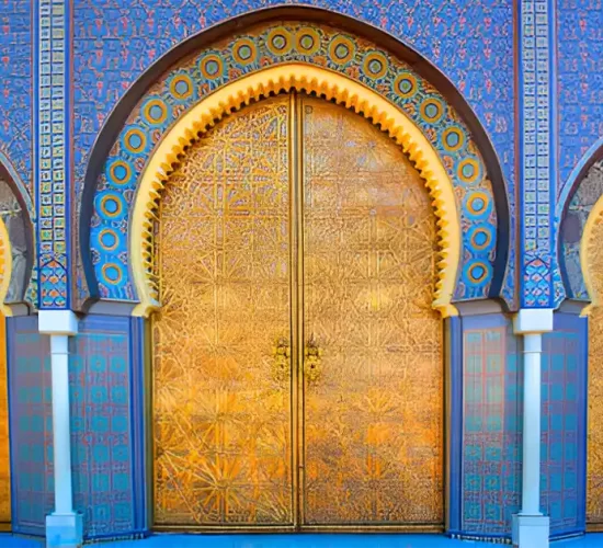 3 Gates of the king palace in Fez pictured in a trip of one of custom tours