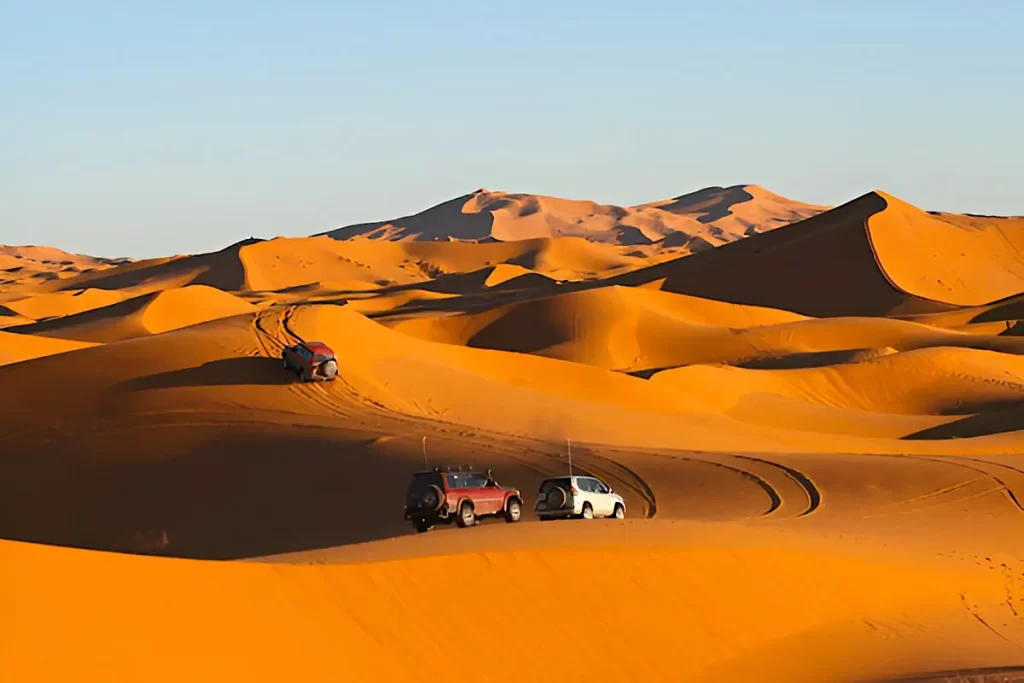 4X4 Desert expedition in sunny day 
