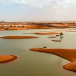 Morocco desert with its beautiful blue lagoon