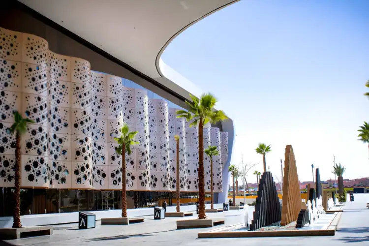 Marrakech-airport Marrakech Menara Airport (RAK) arrival area in Morocco, main gateway for desert tours and Marrakech trips